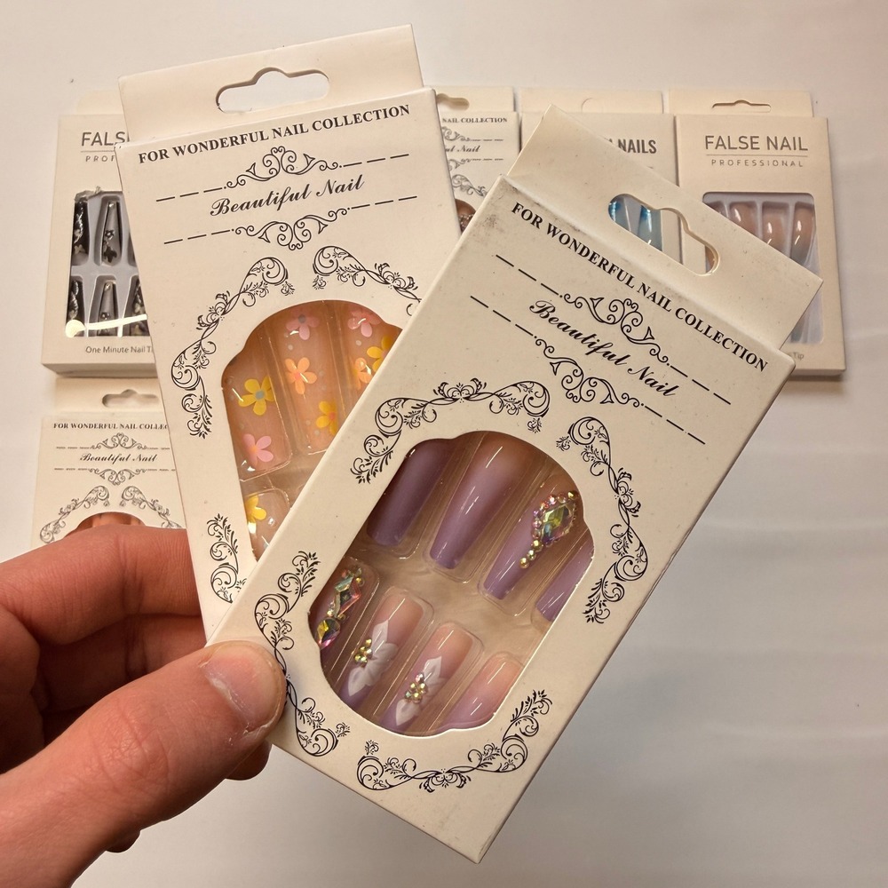 Lot of 10 Pack of 24 New False Press On Nails Assorted Designs and Colors №N27 - Picture 3 of 6